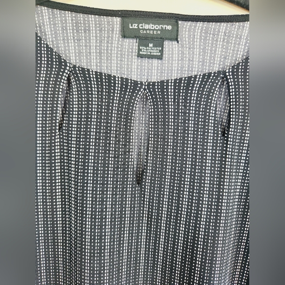 Liz Claiborne Long Sleeve Stripe Print Blouse - Picture 7 of 8